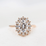 1.91 CT Oval Cut Halo Moissanite Engagement Ring 2