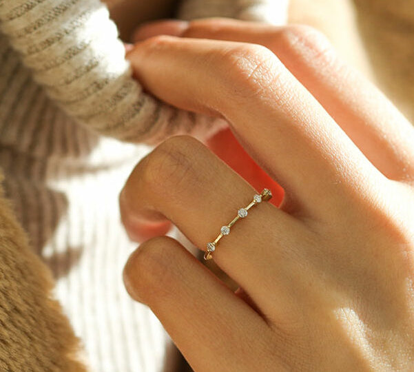 0.30 TCW Round Cut Dainty Pave Setting Moissanite Wedding Band 1