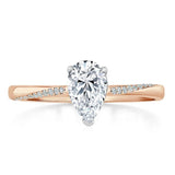 0.75 CT Pear Cut Solitaire Moissanite Engagement Ring 7