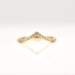 0.17 TCW Round Cut Curved Moissanite Wedding Band 1