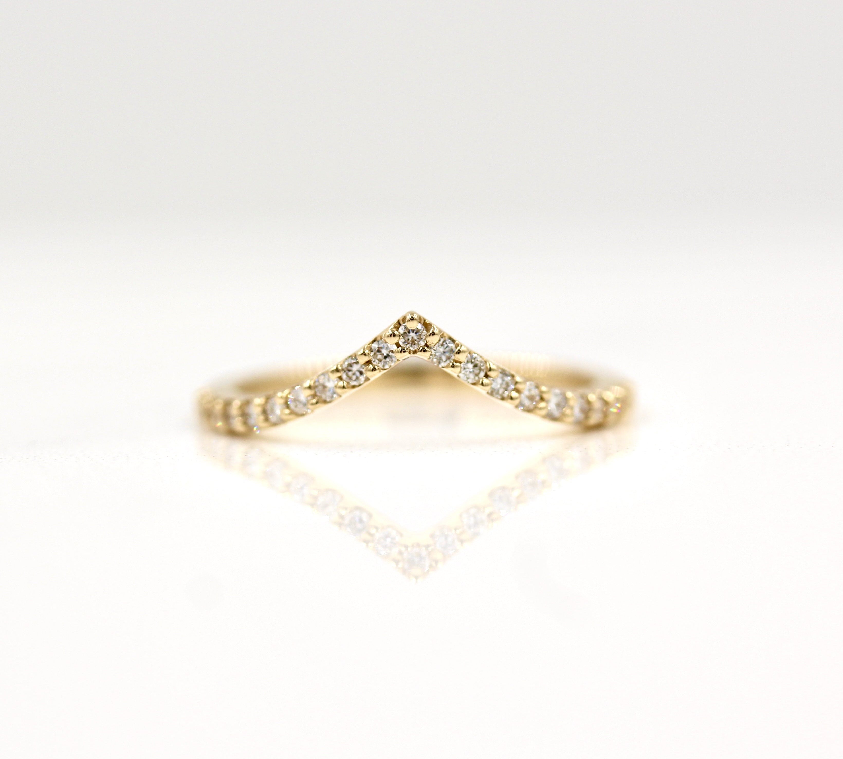 0.17 TCW Round Cut Curved Moissanite Wedding Band 1