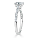 0.75 CT Radiant Cut Solitaire Pave Setting Engagement Ring 3