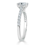 0.75 CT Radiant Cut Solitaire Pave Setting Engagement Ring 3