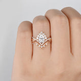 1.50 CT Pear Cut Cluster Twisted Moissanite Bridal Ring Set 2