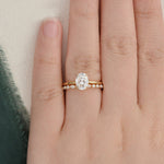 1.50 CT Oval Cut Solitaire Moissanite Bridal Ring Set 2