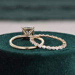 2.0 CT Princess Cut Solitaire Moissanite Bridal Ring Set 5