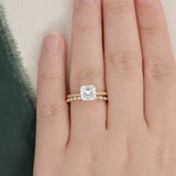 2.0 CT Princess Cut Solitaire Moissanite Bridal Ring Set 2