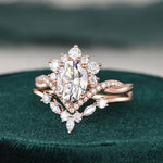 1.50 CT Oval Cut Twisted Art Deco Moissanite Bridal Ring Set 5