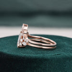 1.50 CT Pear Cut Cluster Moissanite Bridal Ring Set 5