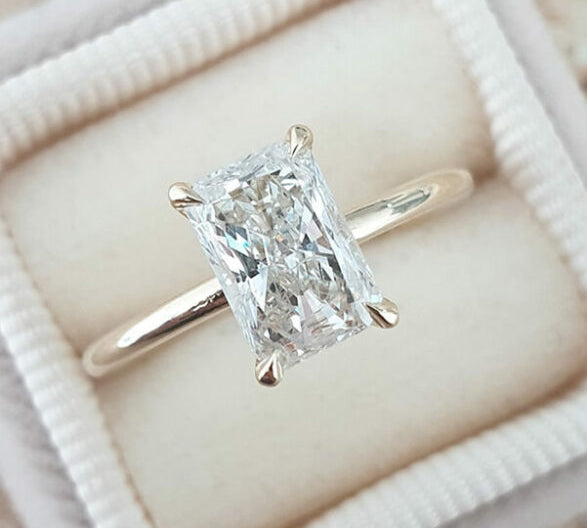 1.04 CT Radiant Cut Solitaire Style Moissanite Engagement Ring 2