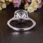 1.0 CT Cushion Cut Halo Moissanite Engagement Ring 7