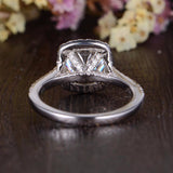 1.0 CT Cushion Cut Halo Moissanite Engagement Ring 7