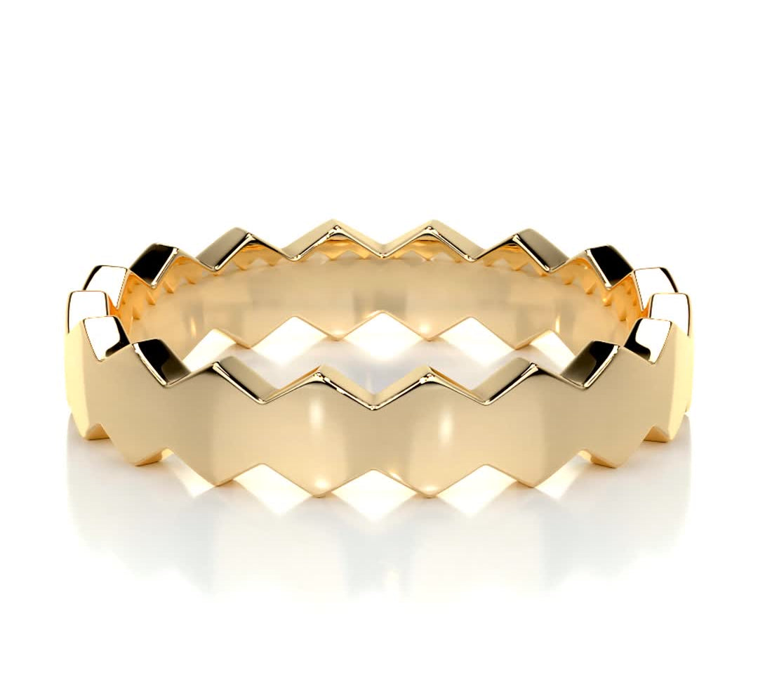 Hexagon Form Polished Finish Classic Men's Band 1