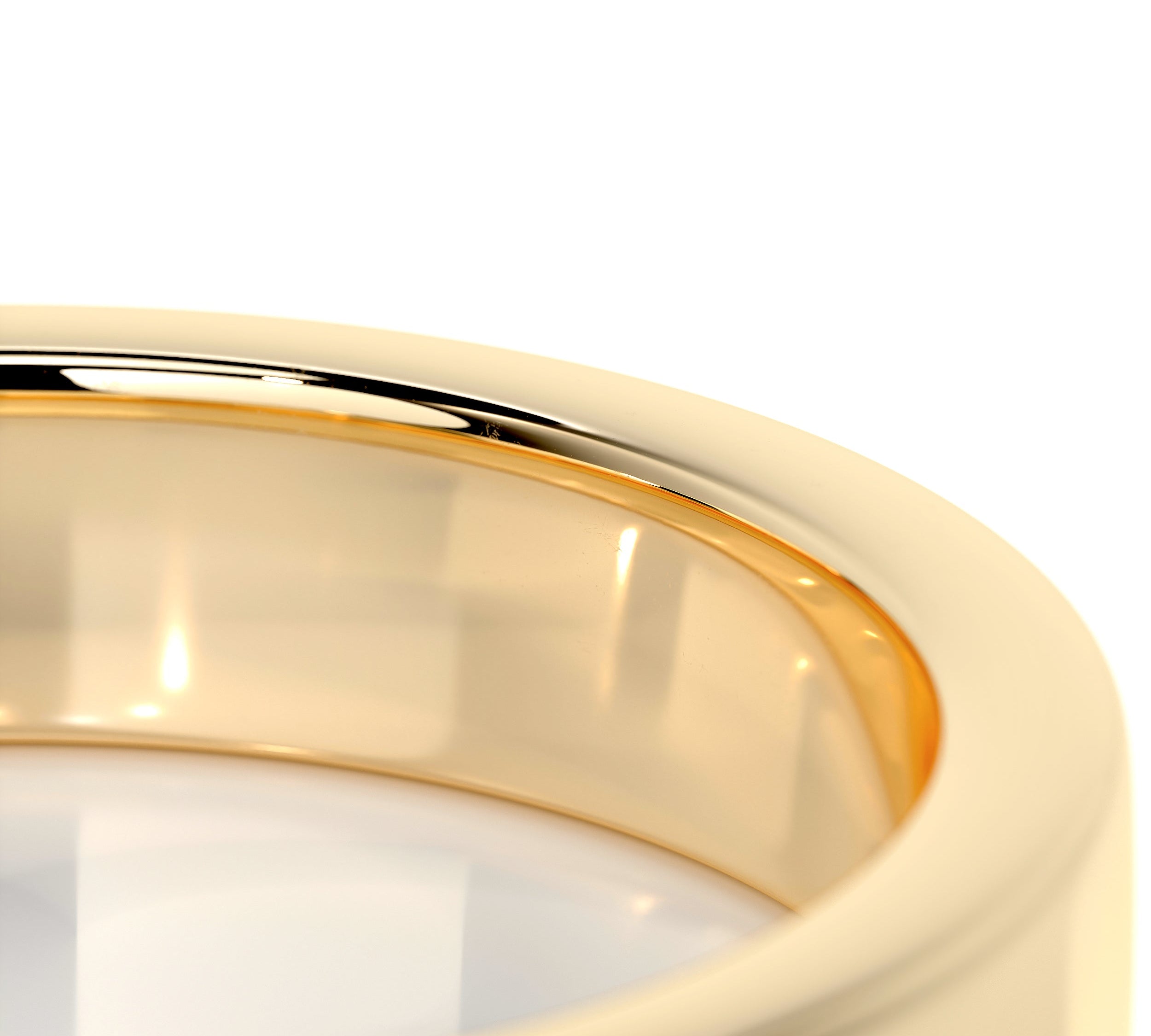 Polished Finish Yellow Gold Classic Men's Band 2