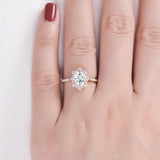 1.33 CT Oval Cut Halo Pave Moissanite Engagement Ring 5