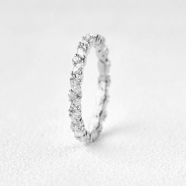 0.4 CT Round And Marquise Alternative Moissanite Wedding Band 11