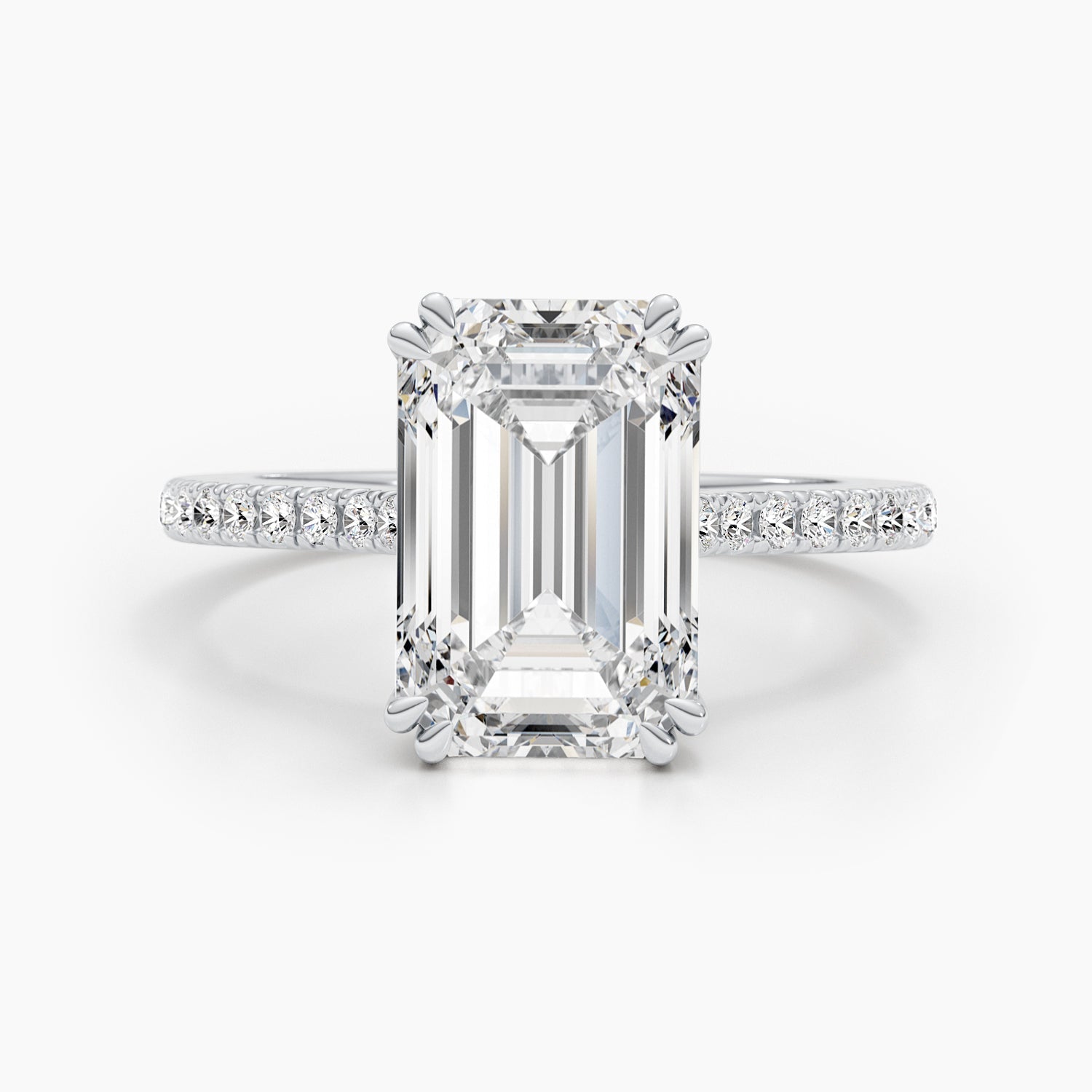 5.02 CT Emerald Hidden Halo CVD G/VS Diamond Engagement Ring 1