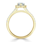 0.75 CT Pear Cut Halo Split Shank Setting Moissanite Engagement Ring 6