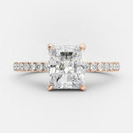 1.67 CT Radiant Hidden Halo & Pave Moissanite Engagement Ring 6