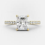 1.67 CT Radiant Hidden Halo & Pave Moissanite Engagement Ring 7