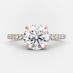 1.60 CT Round Three Side Pave Setting Moissanite Engagement Ring 7