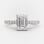 1.60 CT Emerald Pave Setting Moissanite Engagement Ring 6