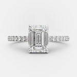 1.60 CT Emerald Pave Setting Moissanite Engagement Ring 4