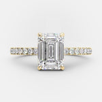 1.60 CT Emerald Pave Setting Moissanite Engagement Ring 5