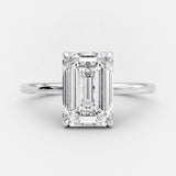 2.0 CT Emerald Cut Solitaire Style Moissanite Engagement Ring 7