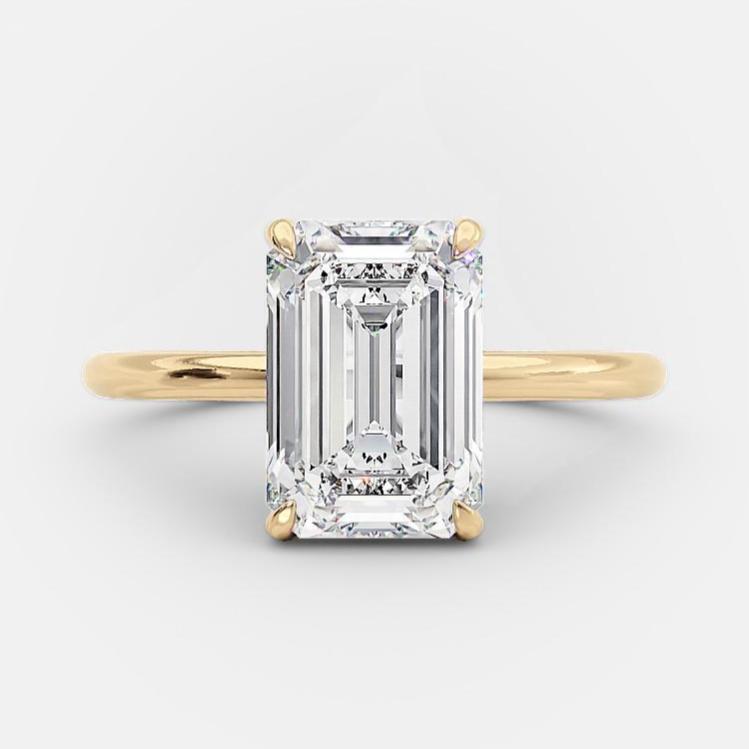 2.0 CT Emerald Cut Solitaire Style Moissanite Engagement Ring 8