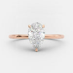 2.5 CT Pear Cut Solitaire Style Moissanite Engagement Ring 8