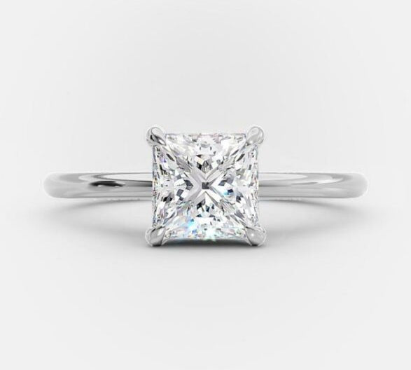 1.5 CT Princess Solitaire Style Moissanite Engagement Ring 5