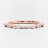 0.30 TCW Round Cut Dainty Pave Setting Moissanite Wedding Band 8