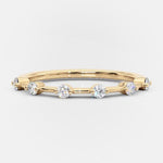 0.30 TCW Round Cut Dainty Pave Setting Moissanite Wedding Band 7