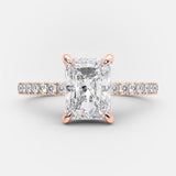 3.51 CT Radiant Cut Solitaire & Hidden Halo Setting Moissanite Engagement Ring 7