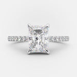 2.1 CT Radiant Hidden Halo & Pave Moissanite Engagement Ring 5