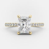 3.51 CT Radiant Cut Solitaire & Hidden Halo Setting Moissanite Engagement Ring 6