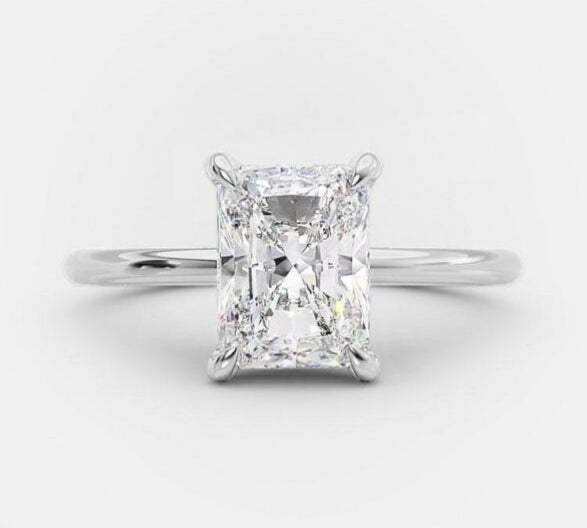 2.1 CT Radiant Cut Solitaire Style Moissanite Engagement Ring 5