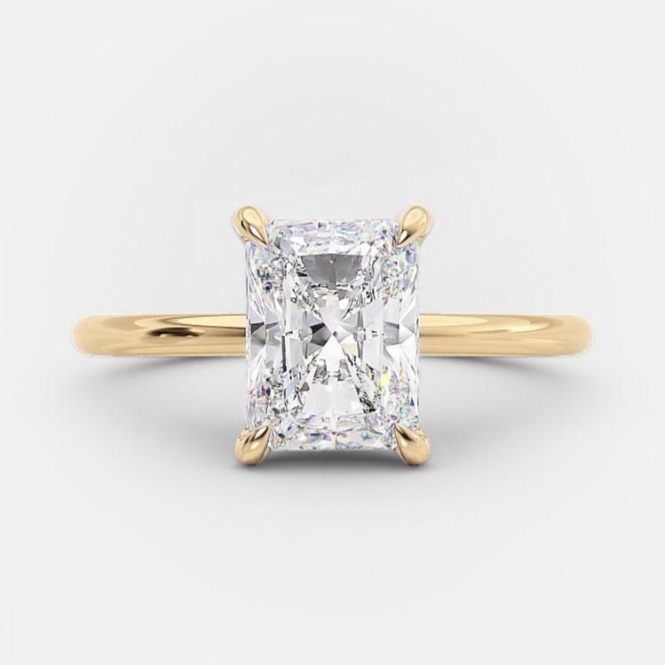 2.1 CT Radiant Cut Solitaire Style Moissanite Engagement Ring 6