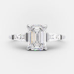 2.23 CT Emerald Cut Three Stone Moissanite Engagement Ring 5