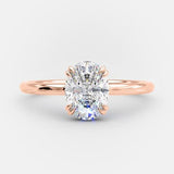 1.33 CT Oval Solitaire Hidden Halo Style Moissanite Engagement Ring 7