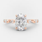 2.1 CT Oval Dainty Pave Moissanite Engagement Ring 7