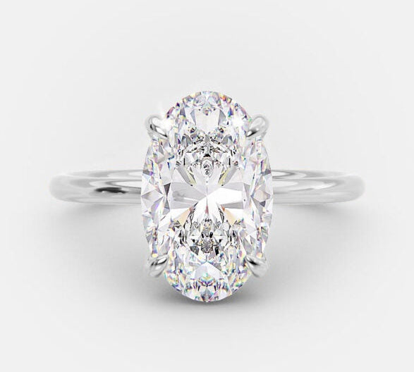 4.0 CT Oval Cut Solitaire Style Moissanite Engagement Ring 5
