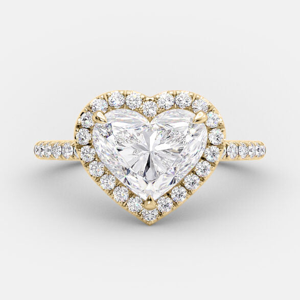 2.0 CT Heart Cut Halo Style Moissanite Engagement Ring 5