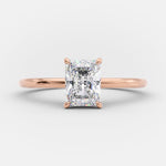 1.04 CT Radiant Hidden Halo Solitaire Moissanite Engagement Ring 7