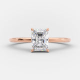 1.04 CT Radiant Hidden Halo Solitaire Moissanite Engagement Ring 7