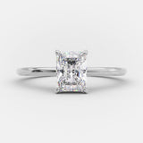 1.04 CT Radiant Hidden Halo Solitaire Moissanite Engagement Ring 5