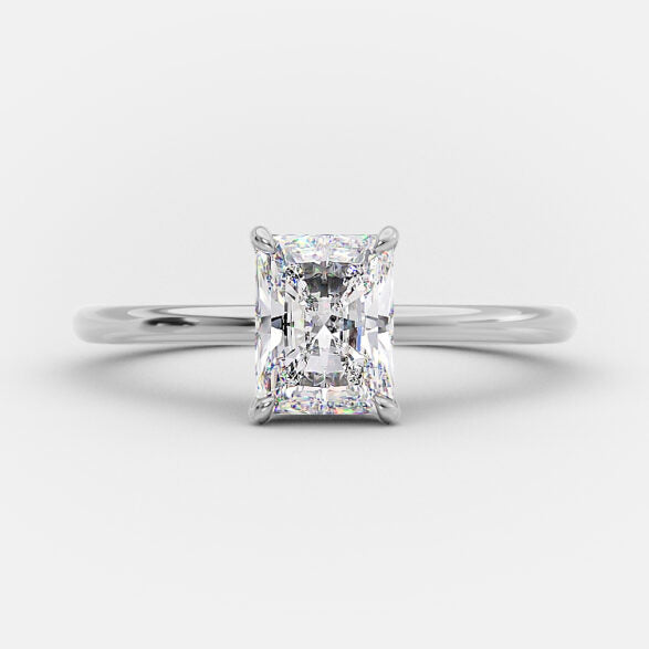 1.04 CT Radiant Hidden Halo Solitaire Moissanite Engagement Ring 5