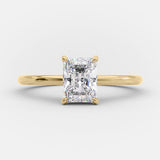 1.04 CT Radiant Hidden Halo Solitaire Moissanite Engagement Ring 6