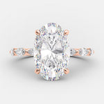 4.0 CT Oval Cut Dainty Style Pave Moissanite Engagement Ring 7